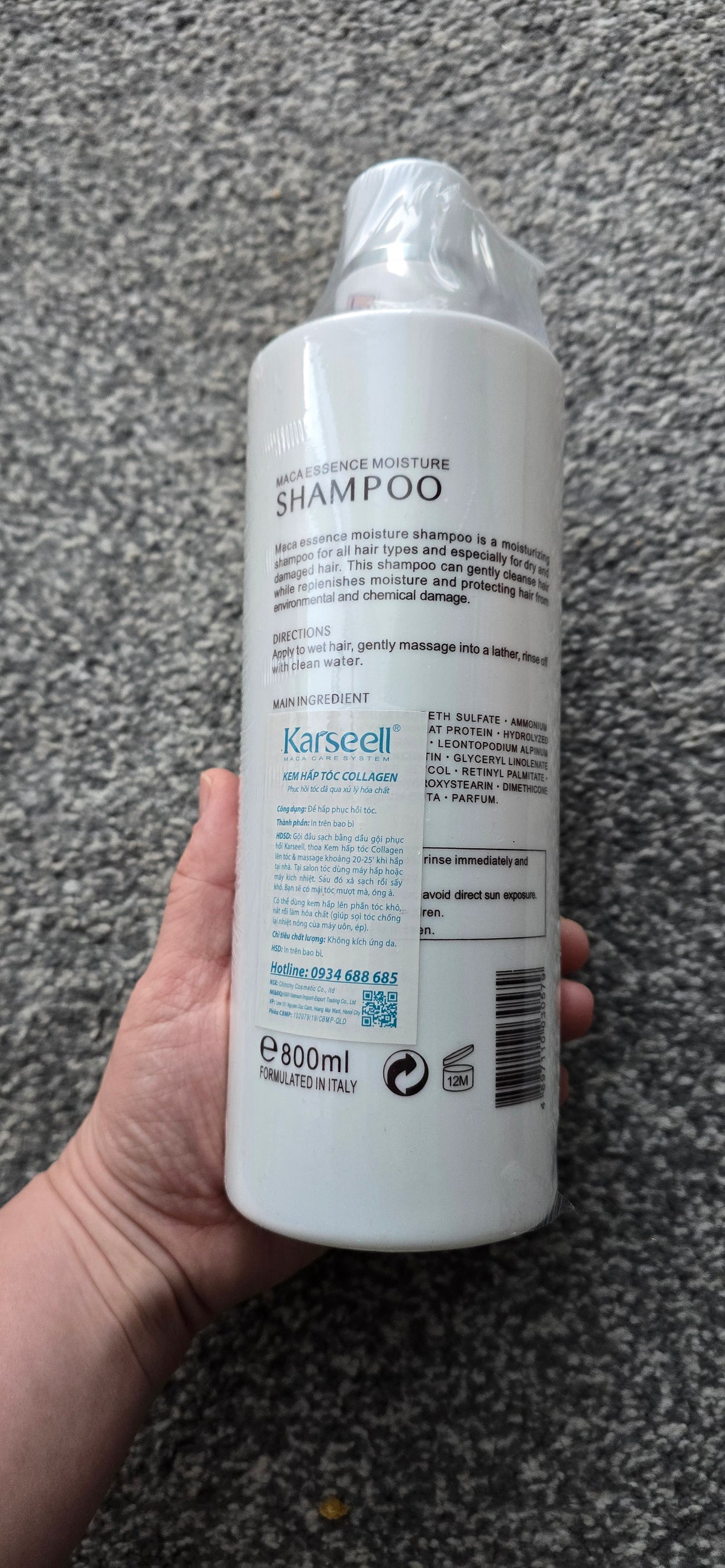 Karseell Maca Essence Moisture Shampoo 800ml for Dry & Damaged Hair