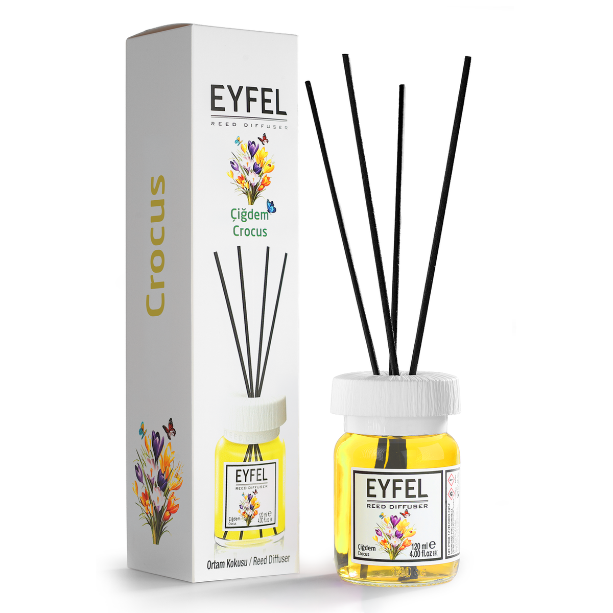 EYFEL Crocus Reed Diffuser 120ml – Fresh Floral Home Fragrance