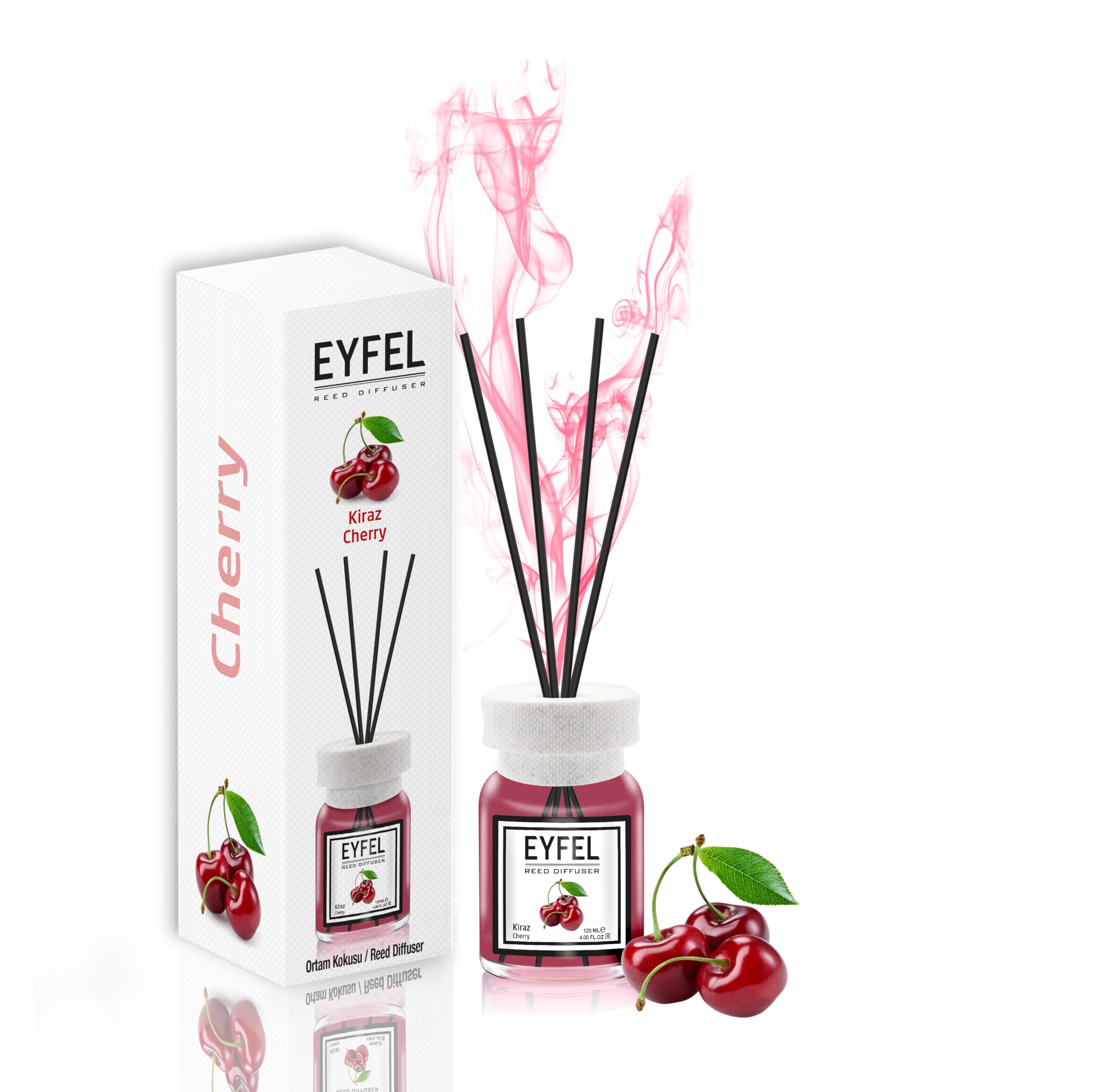 Eyfel Reed Diffuser Cherry 120ml Home Fragrance