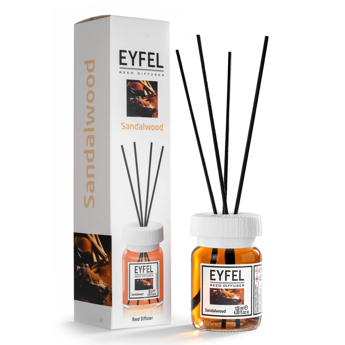 EYFEL Sandalwood Reed Diffuser 120ml – Warm Woody Home Fragrance
