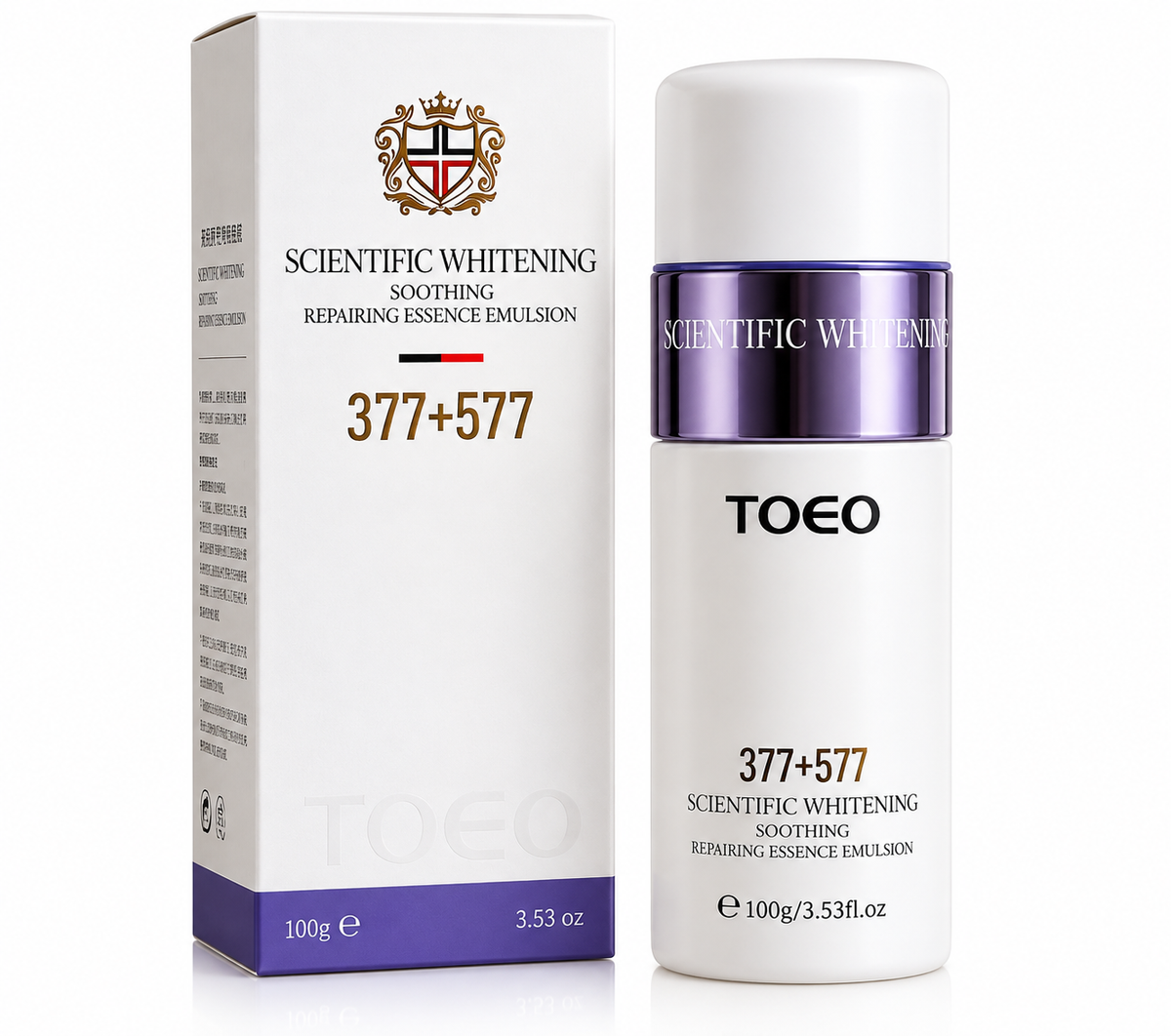 TOEO 377+577 Scientific Whitening Soothing Repairing Essence Emulsion 100g