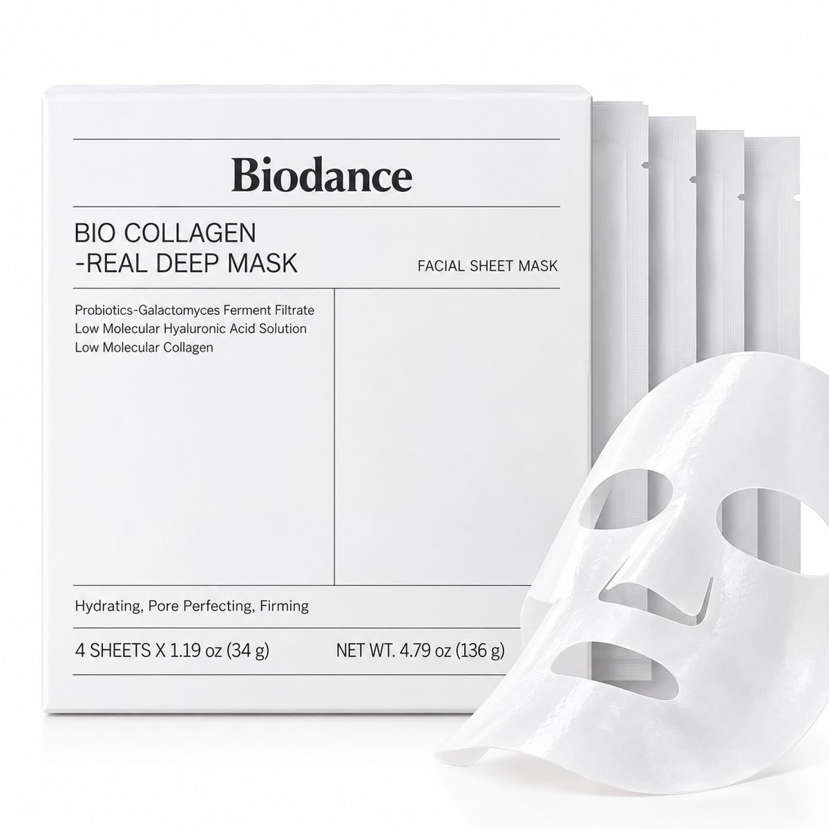 Biodance Bio-Collagen Real Deep Mask – Hydrating & Firming Hydrogel Mask 4 Pack