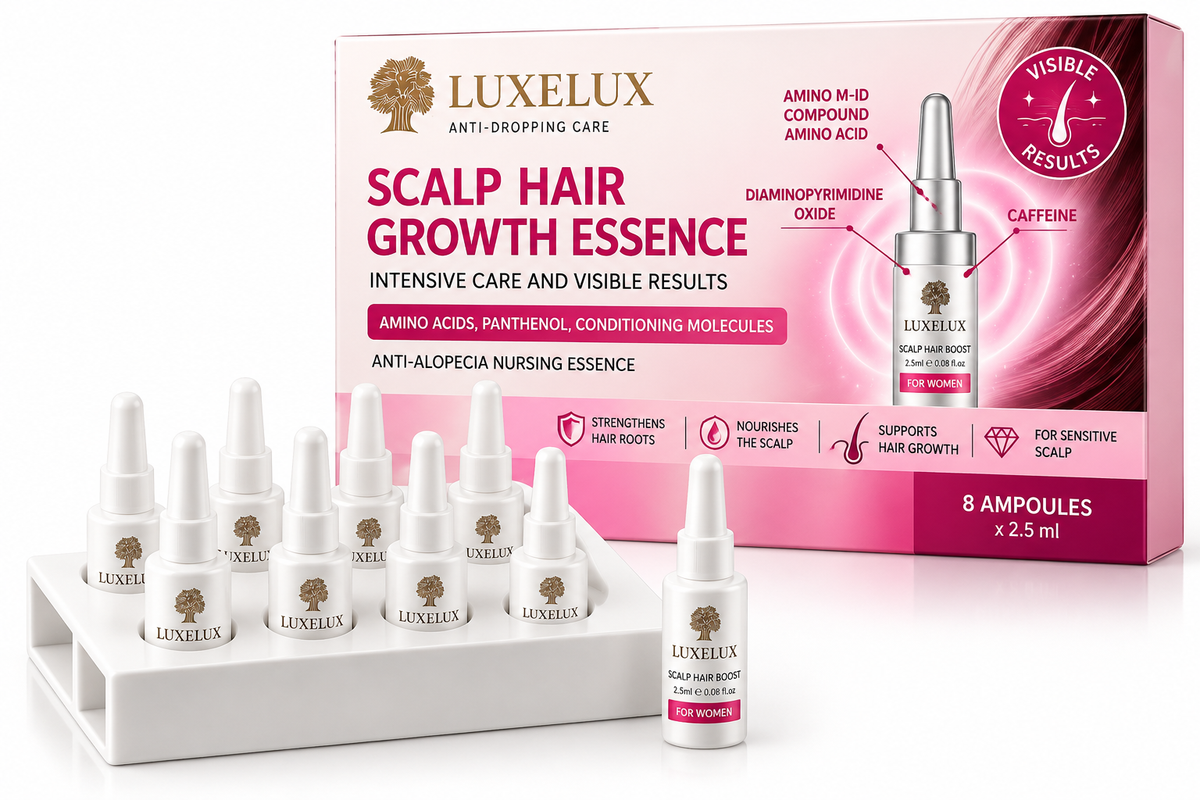 LUXELUX Anti-Dropping Care Scalp Hair Growth Essence – 8 × 2.5ml Ampoules