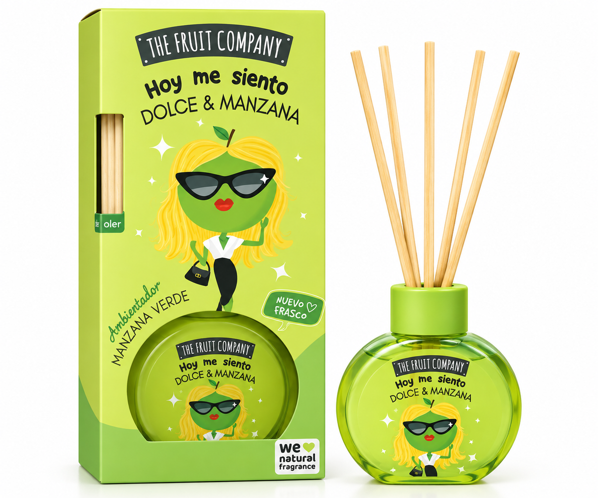 The Fruit Company Green Apple Reed Diffuser – Fresh Fruity Home Fragrance