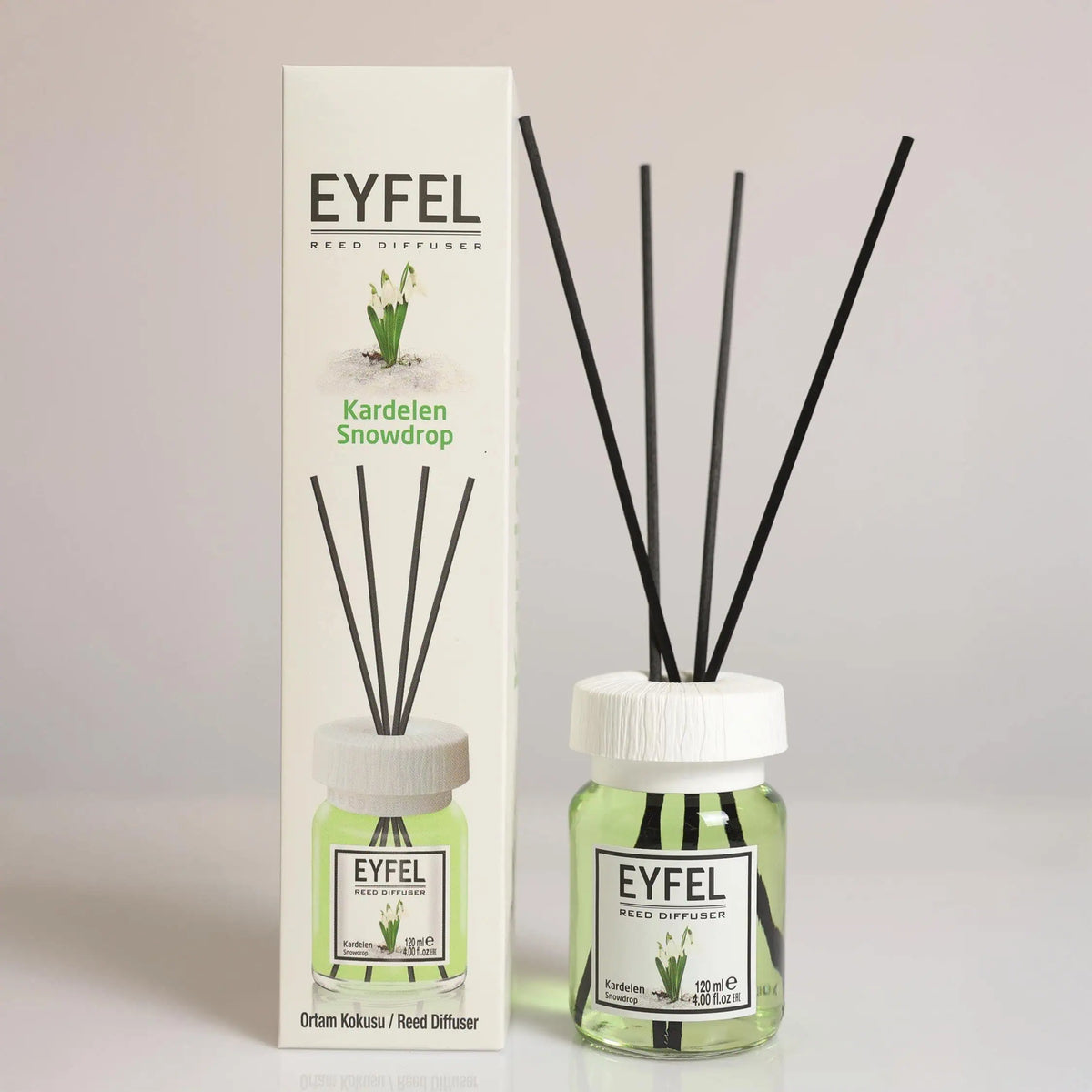 EYFEL Snowdrop Reed Diffuser 120ml – Fresh Floral Home Fragrance