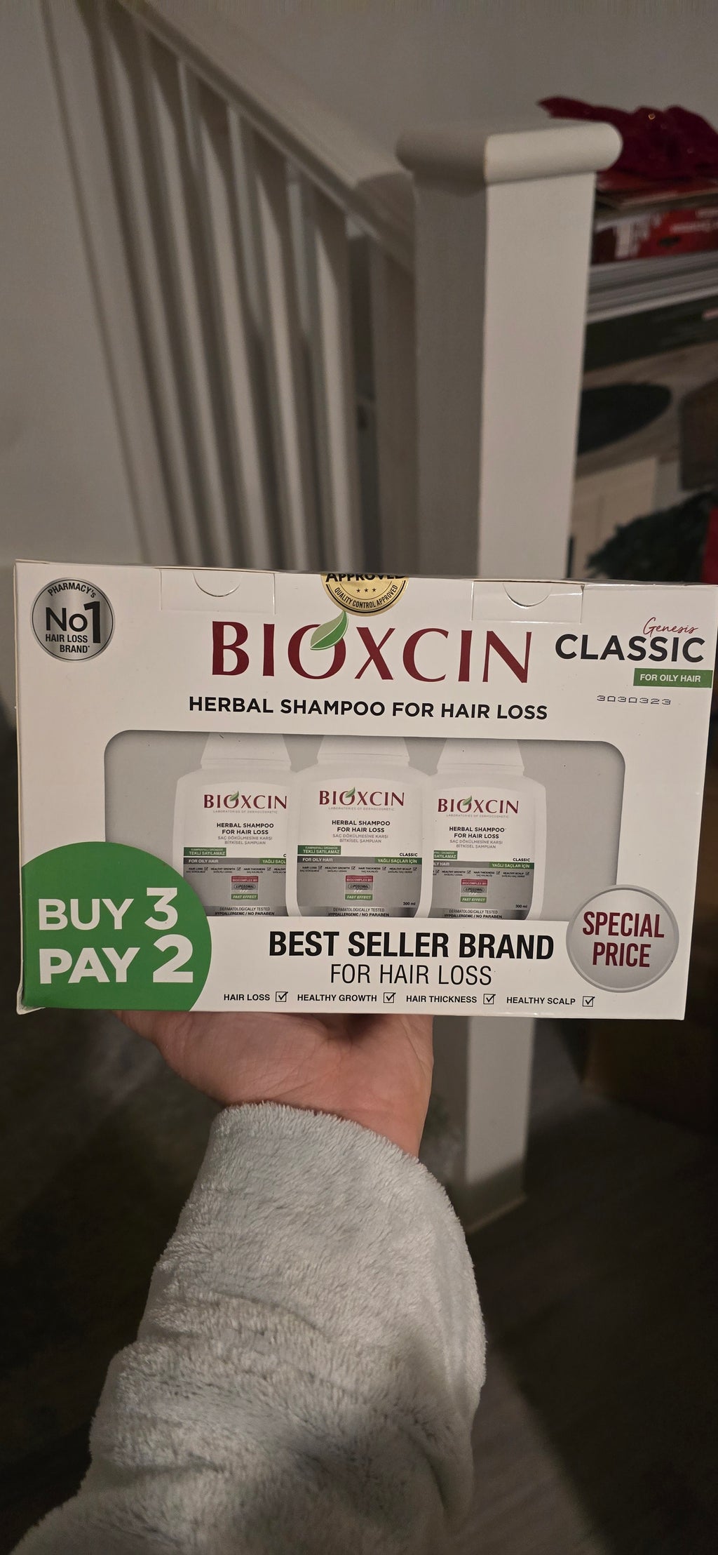 BIOXCIN Genesis Classic Herbal Shampoo for Oily Hair – 3 × 300 ml